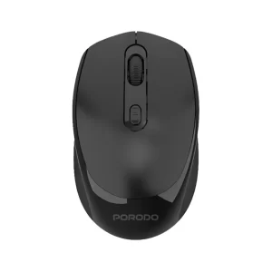 Porodo 2.4G+BT Dual Mode Rechargeable Mouse 300mAh battery Adjustable 800-1600 DPI - Black