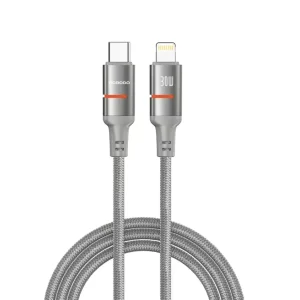 Porodo 30W Type-C to Lightning Braided Cable 3M - Grey