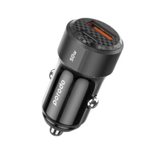 Porodo 50W Dual Port Car Charger PD 20W QC 30W - Titanium