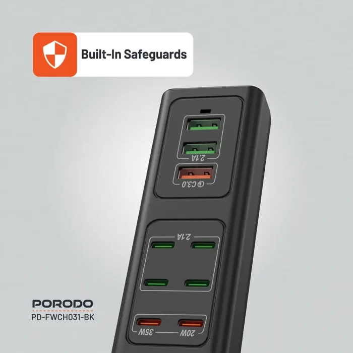 porodo-85w-x6-pd-x3-usb-fast-charging-strip-uk-2m-wire-black-6888e2167f259 porodo-85w-x6-pd-x3-usb-fast-charging-strip-uk-2m-wire-black-6888e2167f259