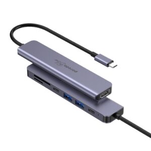 Porodo Blue 7in1 Hub 

HDMI 2XUSB-A 2XUSB-C SD MicroSD