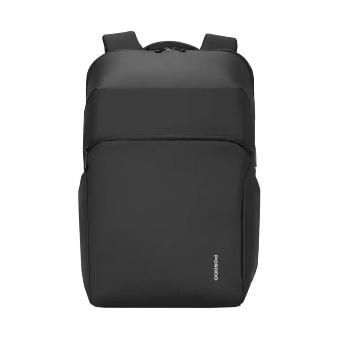 porodo-lifestyle-water-resistant-pu-bagpack-with-usb-c-port-black-6888e29671140
