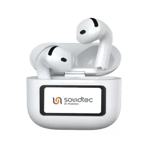 Porodo Soundtec TWS ANC+ENC Earphone with Touch Screen - White