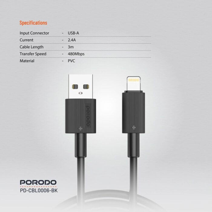 porodo-usb-a-to-lightning-pvc-cable-3m-black-6888e195f2ed0 porodo-usb-a-to-lightning-pvc-cable-3m-black-6888e195f2ed0